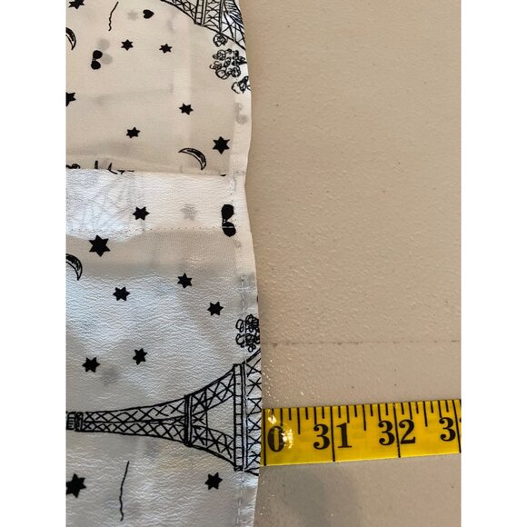 Karl Lagerfeld Paris Eiffel Tower Print Long Sleeve Button-Up Shirt Blouse XL - Picture 7 of 10